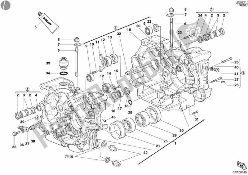 Todas as partes de Bloco Do Motor do Ducati Supersport 800 SS 2003